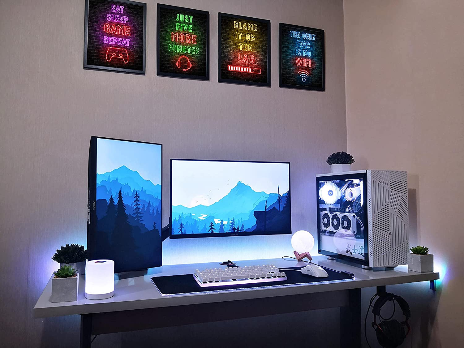 Neon Gaming Posters for Boys Room Decor,Gaming Room Decor,Boys Bedroom Decor,Gamer Decor,Inspirational Posters for Video Game Room,Game Room Decor,Bedroom Decor for Men, (UNFRAMED)